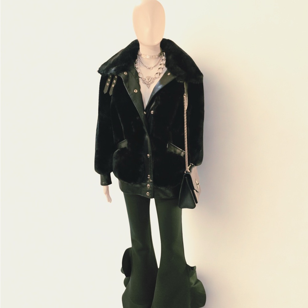 The Kooples — Luxurious Black Faux Fur Women's Jacket